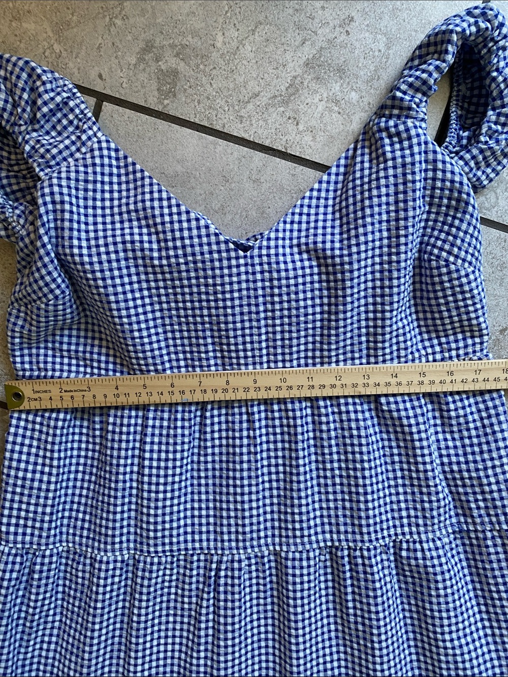 Old Navy Blue Gingham Tiered Maxi Dress - Picture 6 of 10